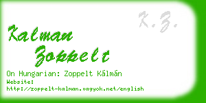 kalman zoppelt business card